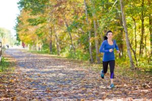 running outdoors fall