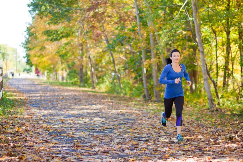 running outdoors fall