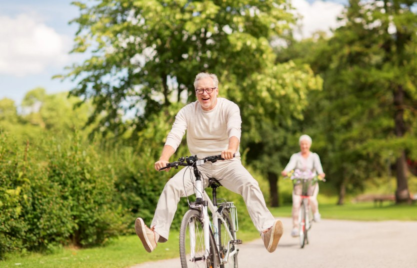 seniors on bikes
